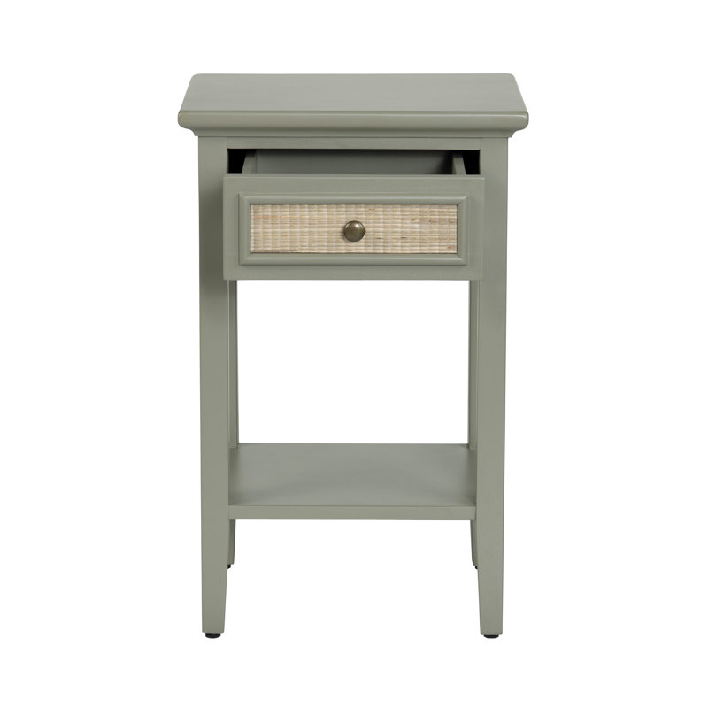 Luna Rectangle Green Solid Wood Accent_End Table
