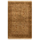 Hand-Knotted High-Quality Green and Brown Area Rug