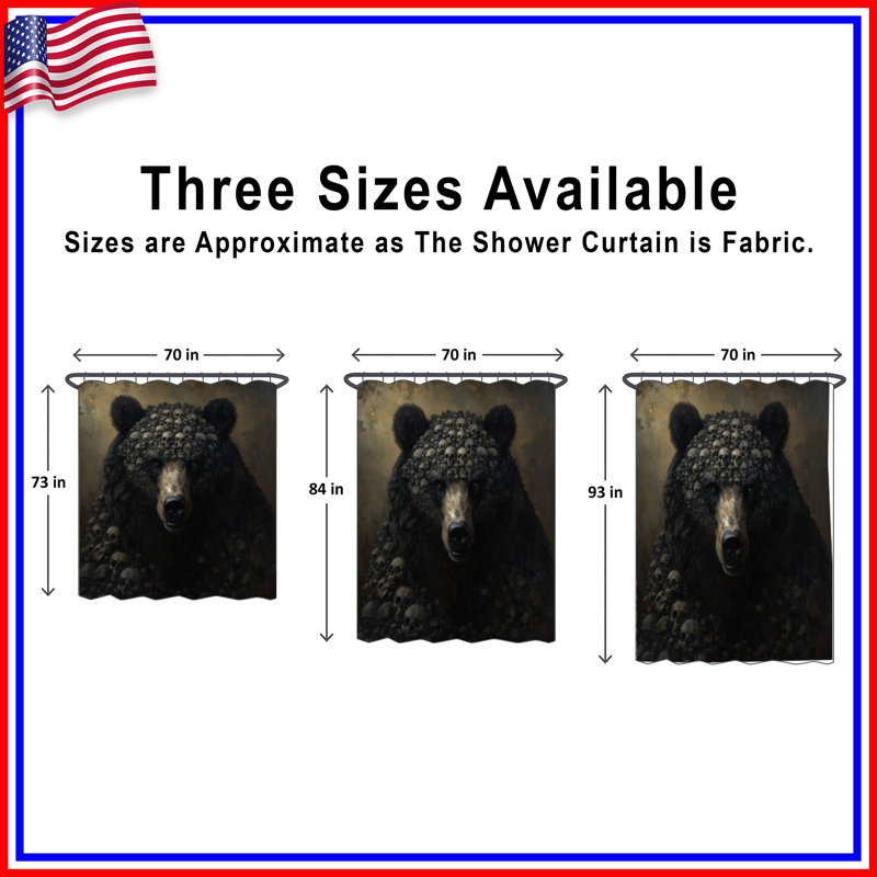 Rideau de douche Bear, 70in W x 72in H
