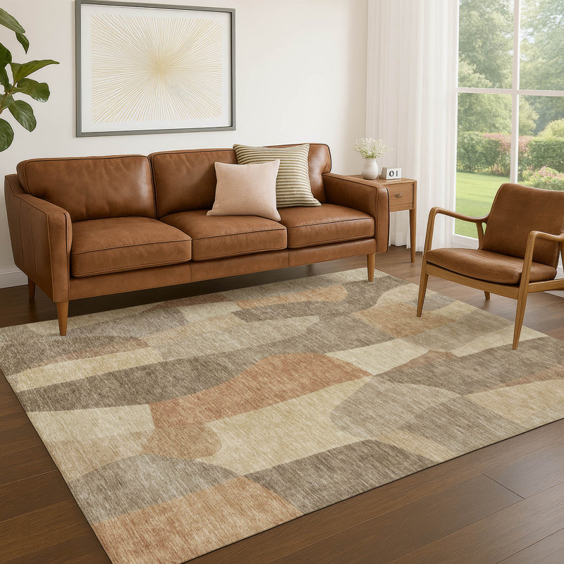 Machine Washable Indoor/Outdoor Jozwiak ACN2376 Abstract Rug, Rectangle 5' x 7'6"
