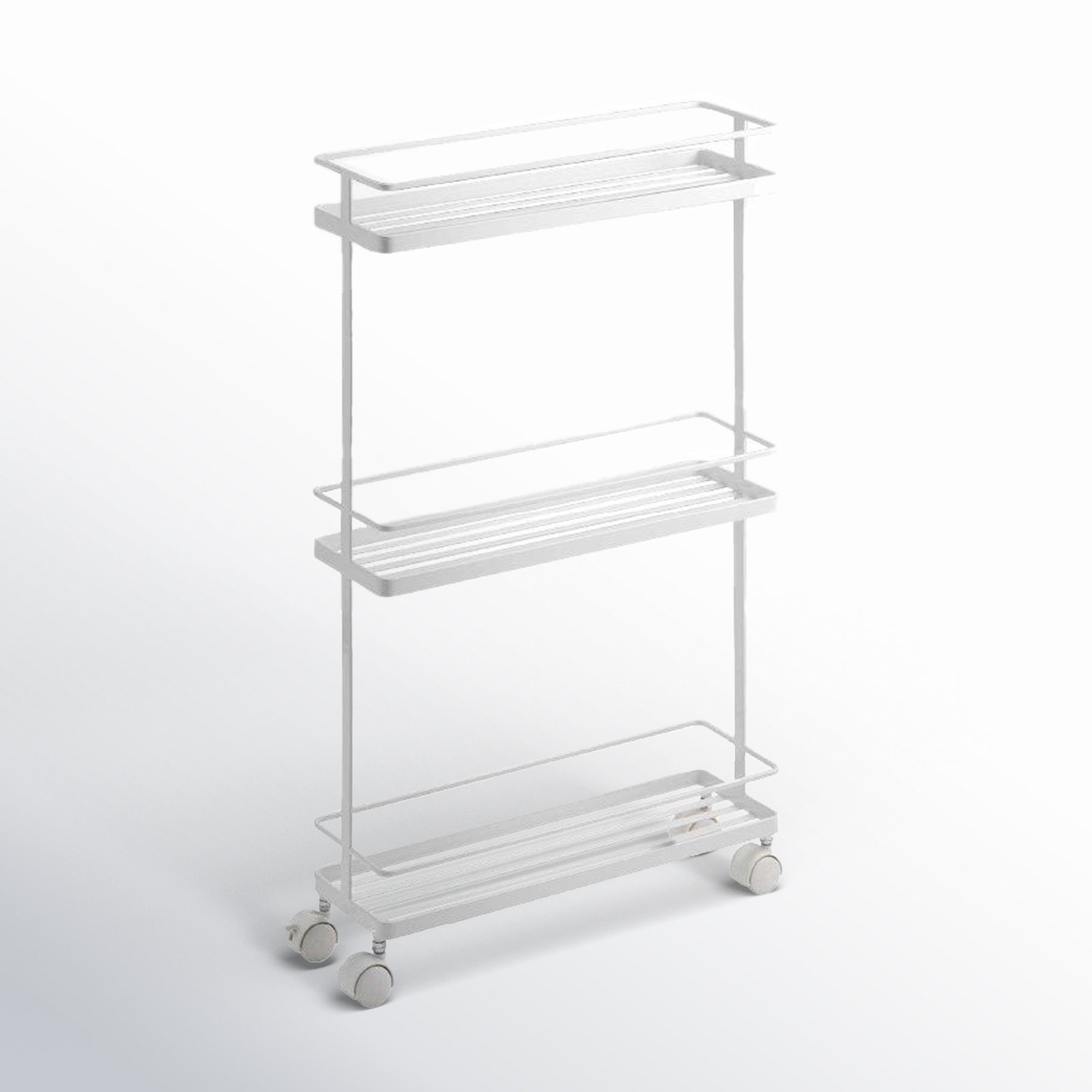Yamazaki Home Tower Rolling Kitchen Cart, White