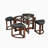 Solid Wood Glass Top Round Table Set, Coffee Table With 4 Stools