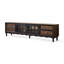 Meuble télé rétro en bois massif noir-145245590