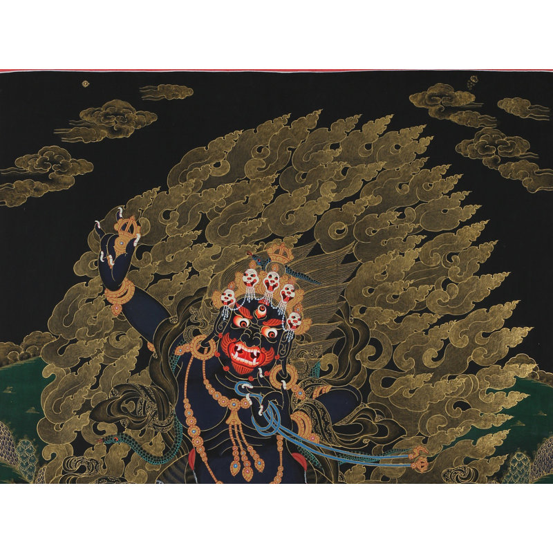 Vajrapani tibétain noir Thangka