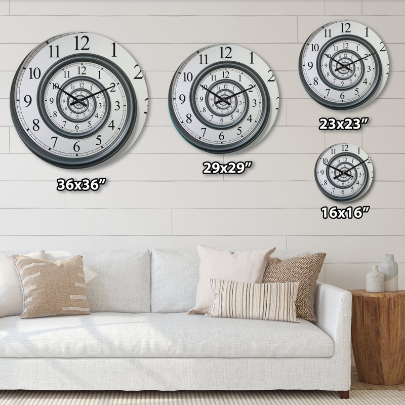 Horloge murale moderne, horloge décorative analogique en spirale, Surdimensionné
