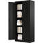 Armoire de rangement métallique de 180 cm (71 po) avec serrure, tablettes et pieds ajustables, armoire haute en acier pour la maison ou le garage