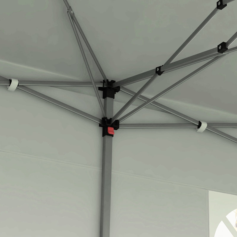 Tente d'auvent Ez Up, 19 x 10 pi, 6 parois latérales, 4 fenêtres, hauteur personnalisable, toile grise de 10 pi avec parois latérales et abri d'extérieur réglable