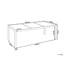 Lothen Rectangular Glass Steel Outdoor Dining Table - 180 cm W 90 cm D