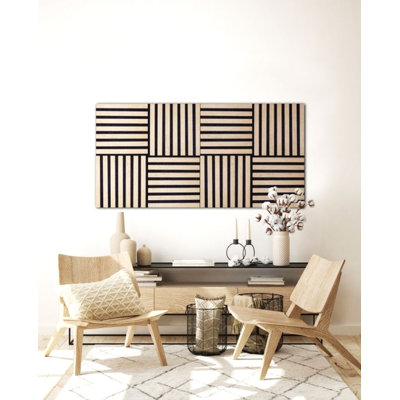 Indrek 30 cm x 30 cm Peel and Stick 3D Wall Panel in Brown/Black