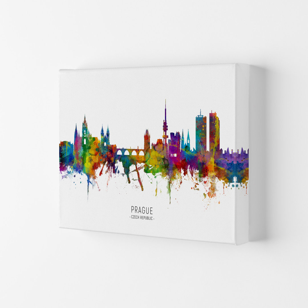 Prague Czech Republic Skyline by Michael Tompsett - Print