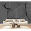 Papier peint adhésif moderne pour chambre à coucher, motif géométrique abstrait gris en relief, lignes courbes minimalistes-933836086