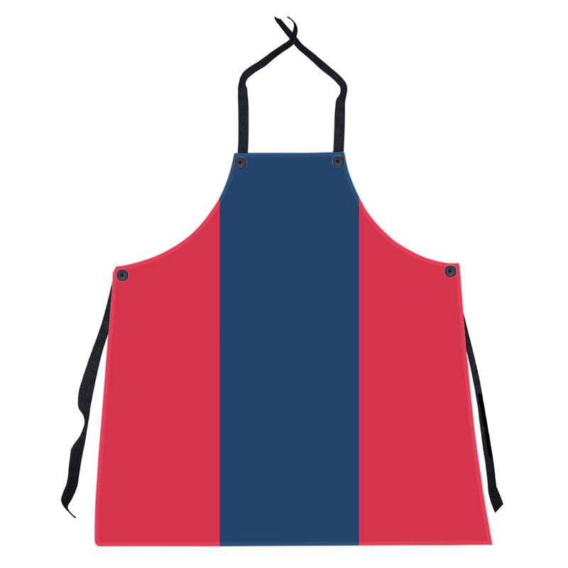 No Pattern Bib Apron, Red/Navy Blue