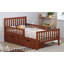 Lit plateforme simple en bois avec garde-corps et tiroirs de rangement-2106997269