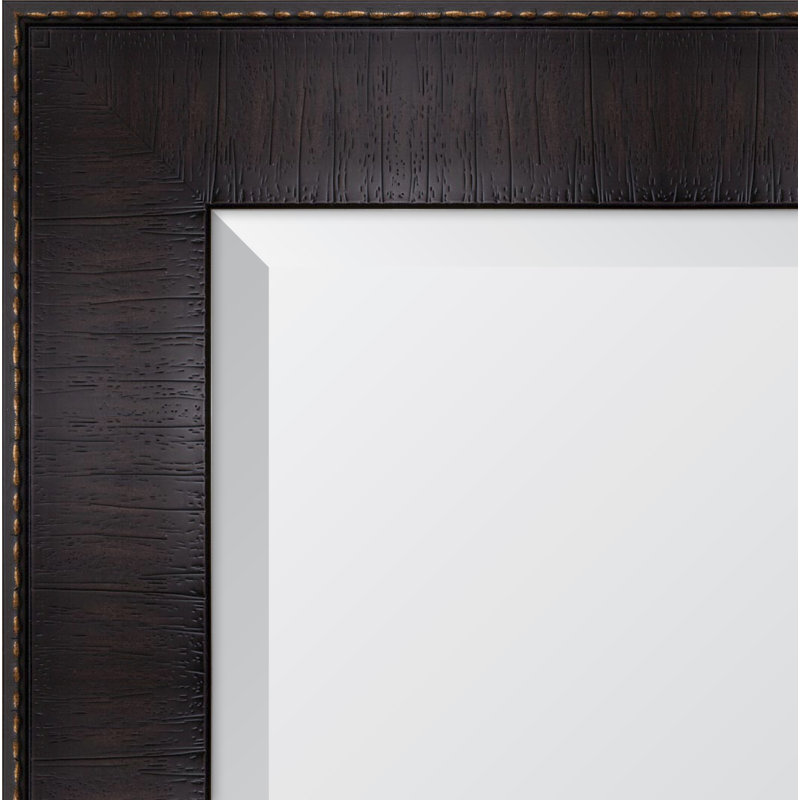 Miroir mural à cadre en résine expresso, H 44 po x l 32 po