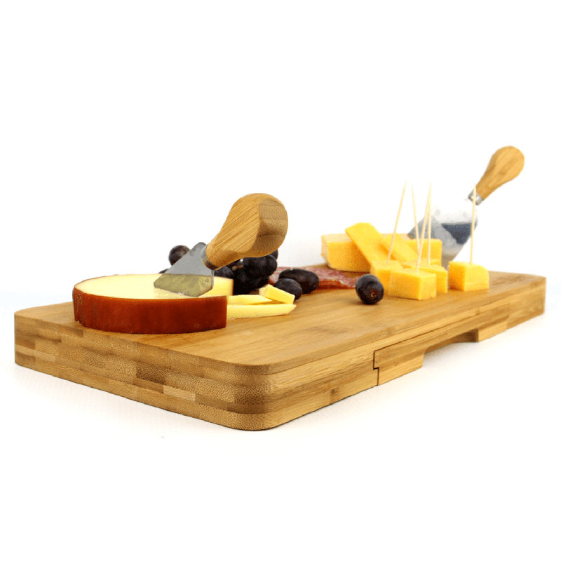 Alpen Home Barkeyville Serving Dish Bamboo Cheese Board Cheese Board Set