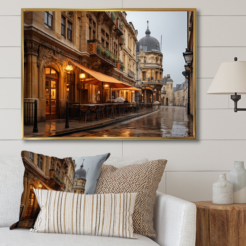 Marlyn France Dijon Architecture - reproduction, H 12 po x l 20 po x P 1 po, Cadre flottant doré