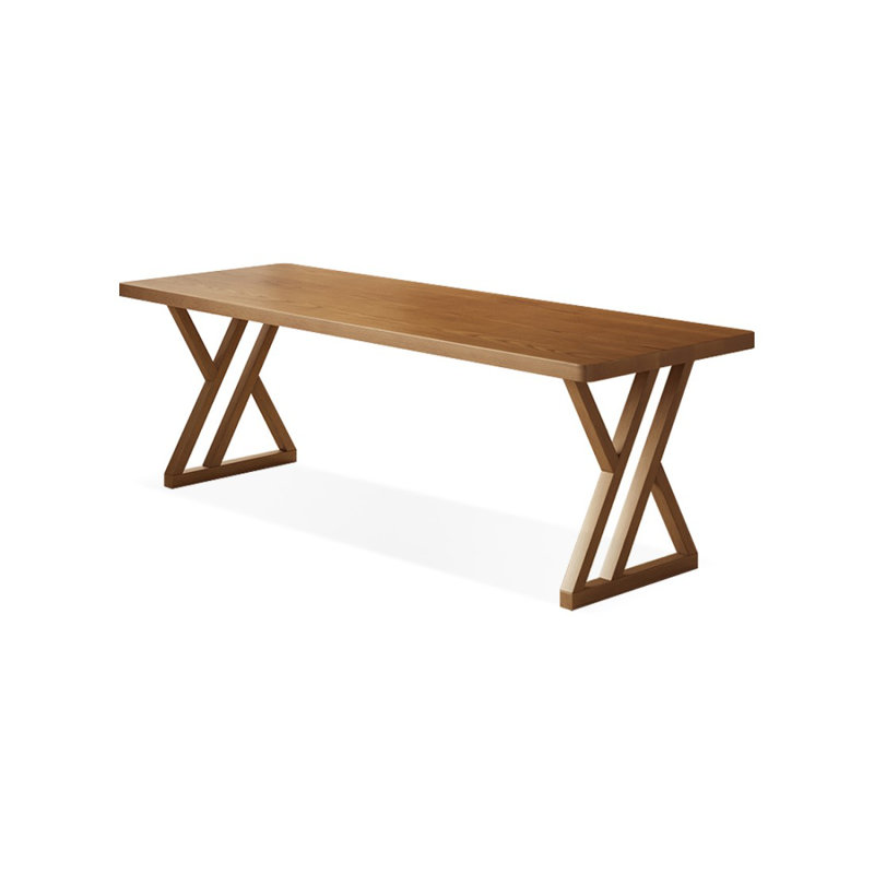 Bureau rectangulaire en bois massif noyer clair, H 29,53 po x l 70,87 po x P 31,5 po