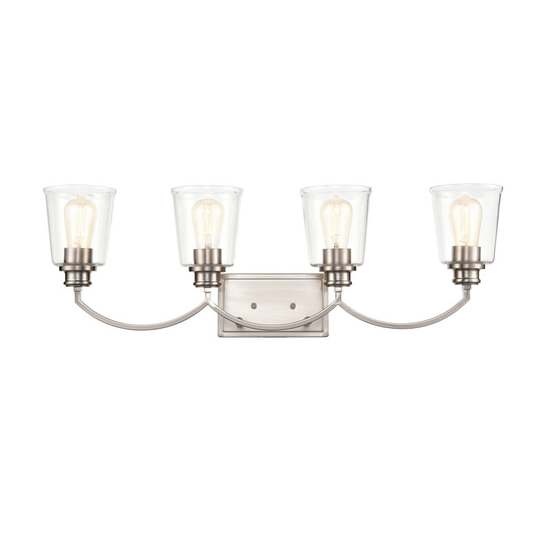 Éclairage pour salle de bain à intensité variable 4 lumières Gassville, Nickel brossé