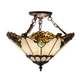 Shell With Jewels 3 - Light Semi Flush Mount