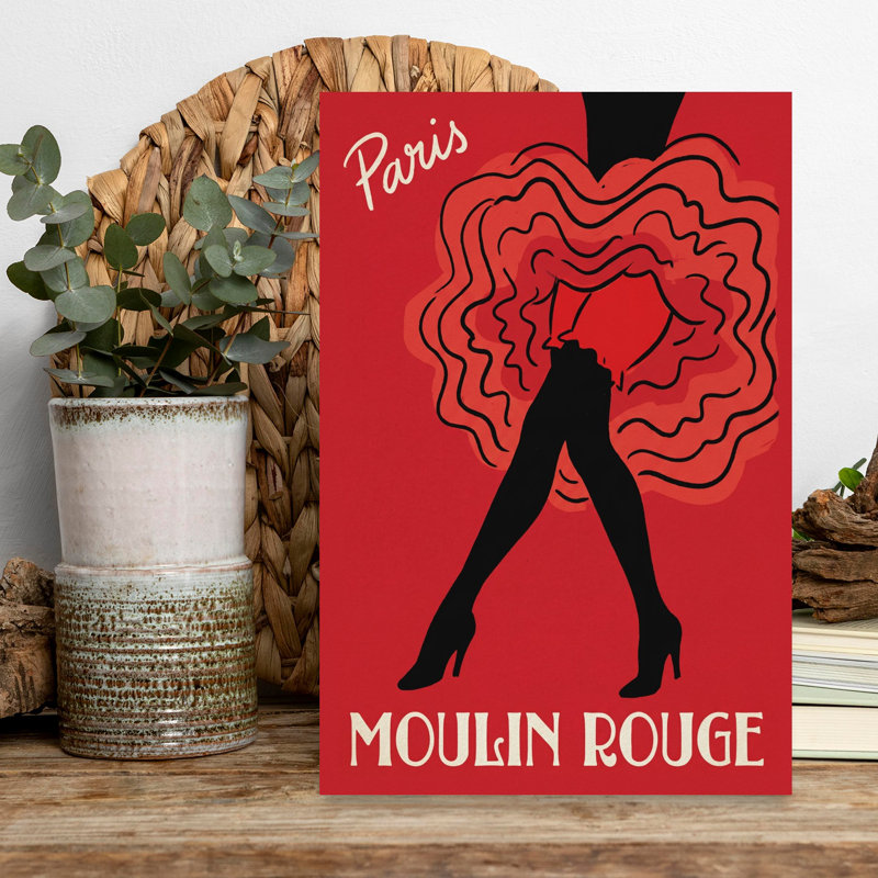 Paris, Moulin Rouge, art mural rétro, H 18 po x l 12 po