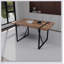 Ensemble de table de salle à manger rustique en bois aggloméré rectangulaire et en bois massif avec chaises en polyuréthane pour une cuisine moderne, durable et élégante