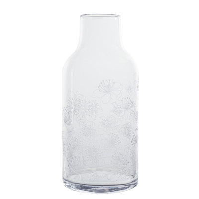 Handmade Glass Table Vase - Flowers Graphic