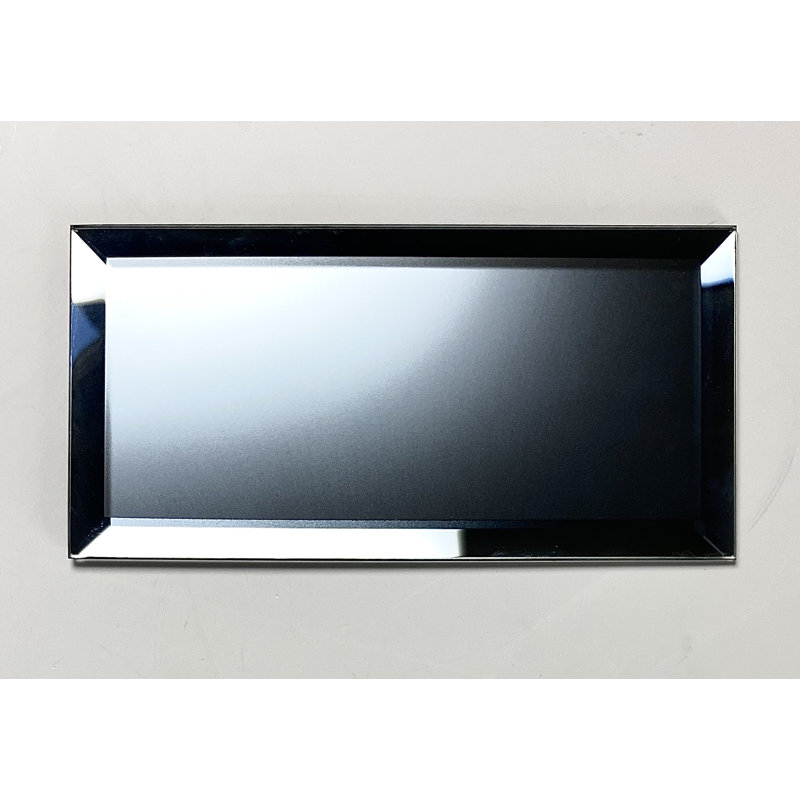 Carrelage mural de cuisine et de salle de bain décoratif en verre mat 3 po x 6 po Frosted Reflections, Graphite