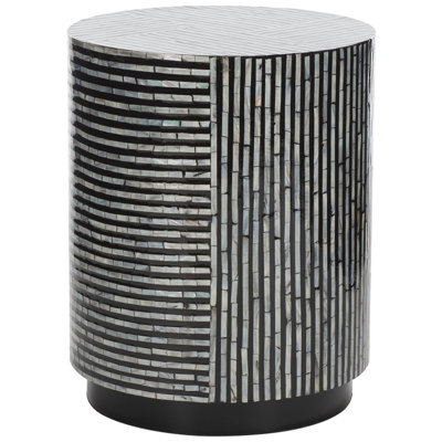 Multi Black Faux Mother Of Pearl End Table