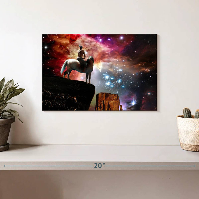 Lelar Native American Warrior At Night, 8" H x 12" W