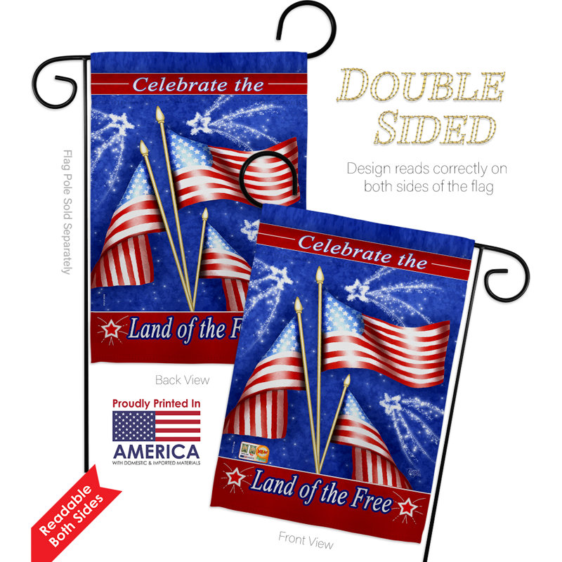 Polyester de 2 côtés, 19 po de liberté de fête drapeau de jardin