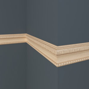 Hardwood Embossed Rondele Pellet Panel Moulding 3" H x 96" W x 0.57" D Chair Rail