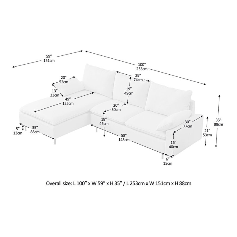 Canapé modulaire moderne en L