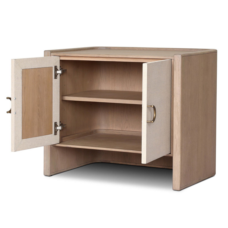 KIRAN Nightstand, White/Natural