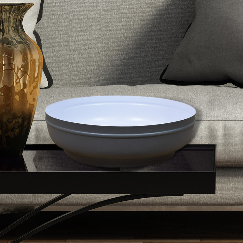 Bol décoratif en métal Notasulga en gris