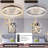 20" Low Profile Ceiling Fan With Light & Remote, Dimmable Led, 6-Speed, Timing Reversible Blades, Crystal Ring Design