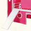 Lit mezzanine avec tente et tour rose Slide