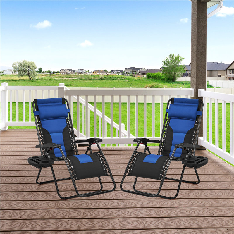 Colour Folding Camping Chair, Navy Blue