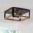 4-Light Bulbs Black Finished Caged Design Dimmable Flush Mounting Light Fixture