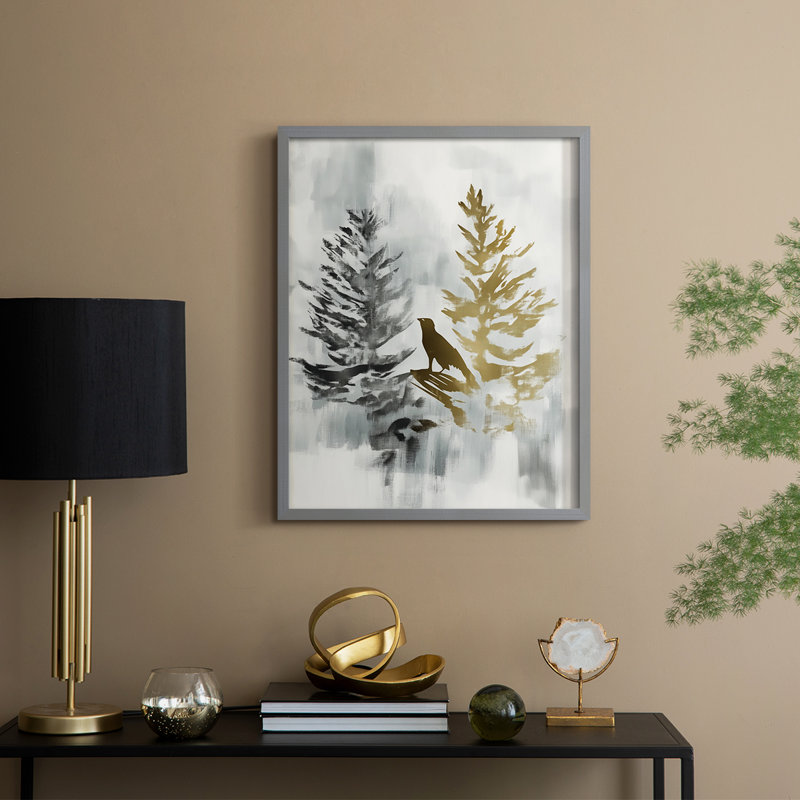 Reproduction encadrée - bois massif, Gris, H 11 po x l 9 po