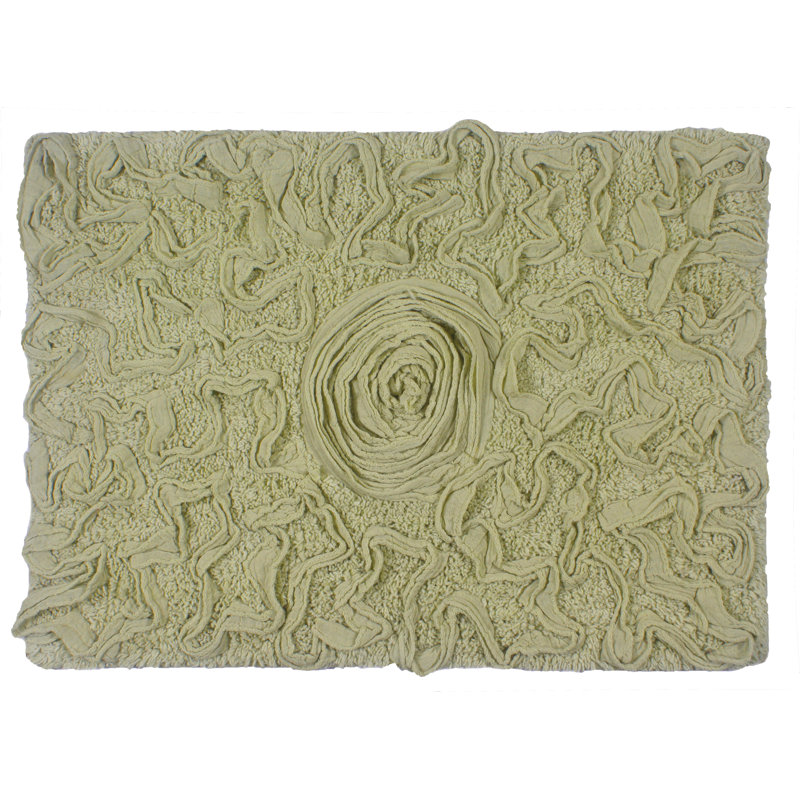 Skammel Cotton Non-Slip Bath Rug, Green