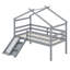 Lit simple mezzanine bas avec glissade, échelle, barrières de sécurité-106752978