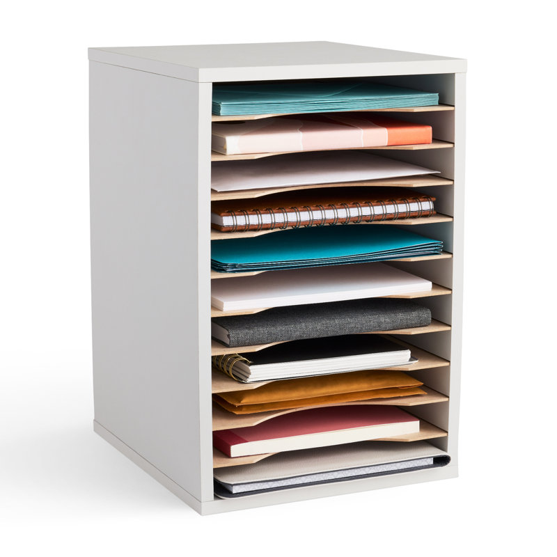 Rangement de bureau avec 11 compartiments Literature, gris
