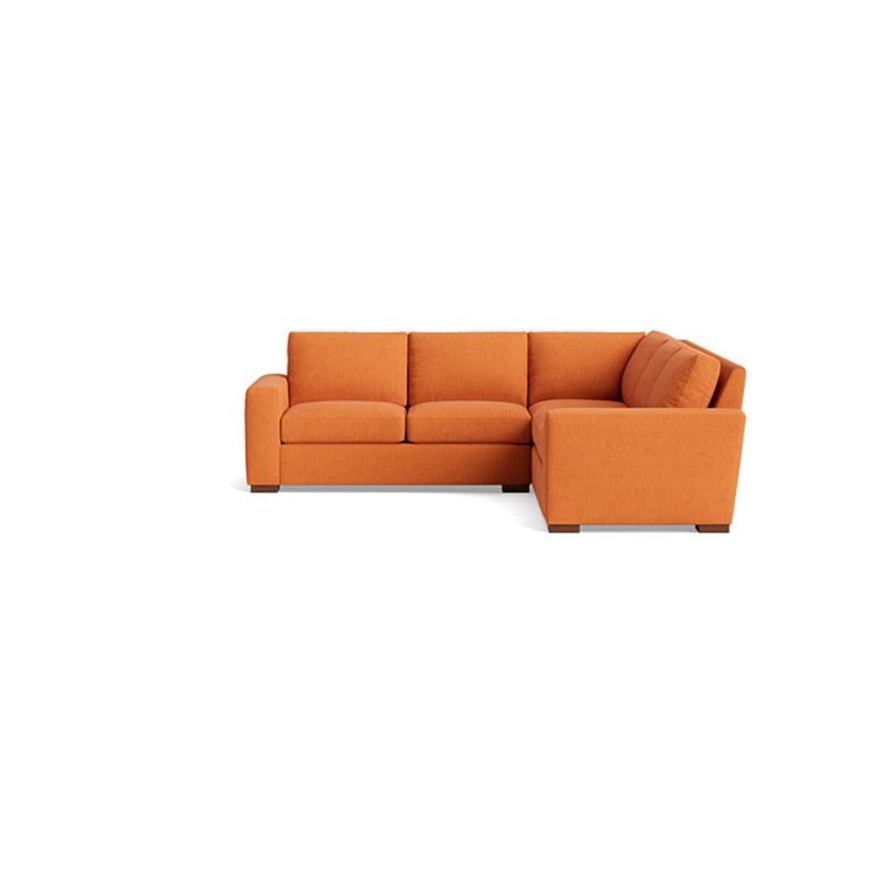 Couch Potato Sectional, Performance Weave - Carrot, Right Hand Facing