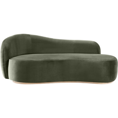 Gustavo Velvet Upholstered Chaise by Everly Quinn