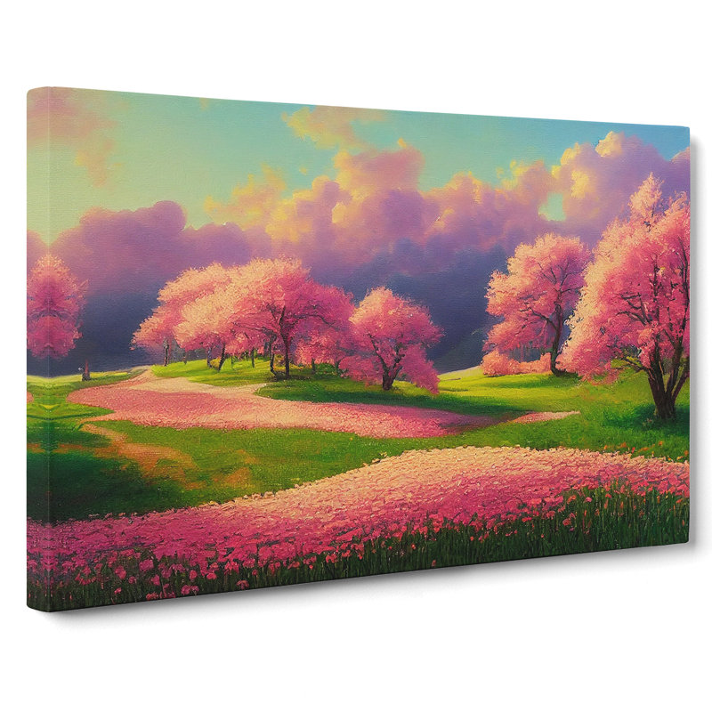 Spring Meadow Landscape Vol.3 - Wrapped Canvas, 40cm H x 60cm W x 3cm D