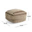 Rustic Wool And Cotton Large Pouf, Brown