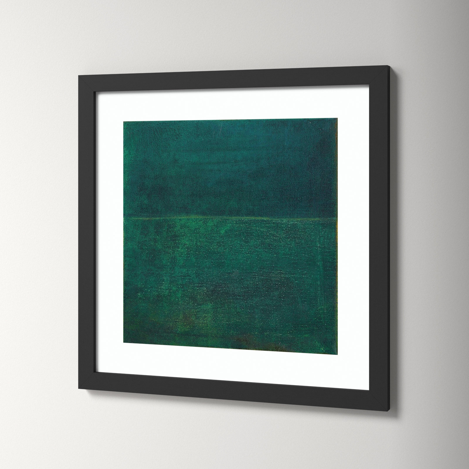 Green Zen I by Jodi Fuchs, Black Framed Paper, 18.12" H x 18.12" W x 0.88" D