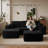 37.01'' Wide Fluffy Ottoman, Plush Accent Pouf, For Modern Interior Design-1696837574