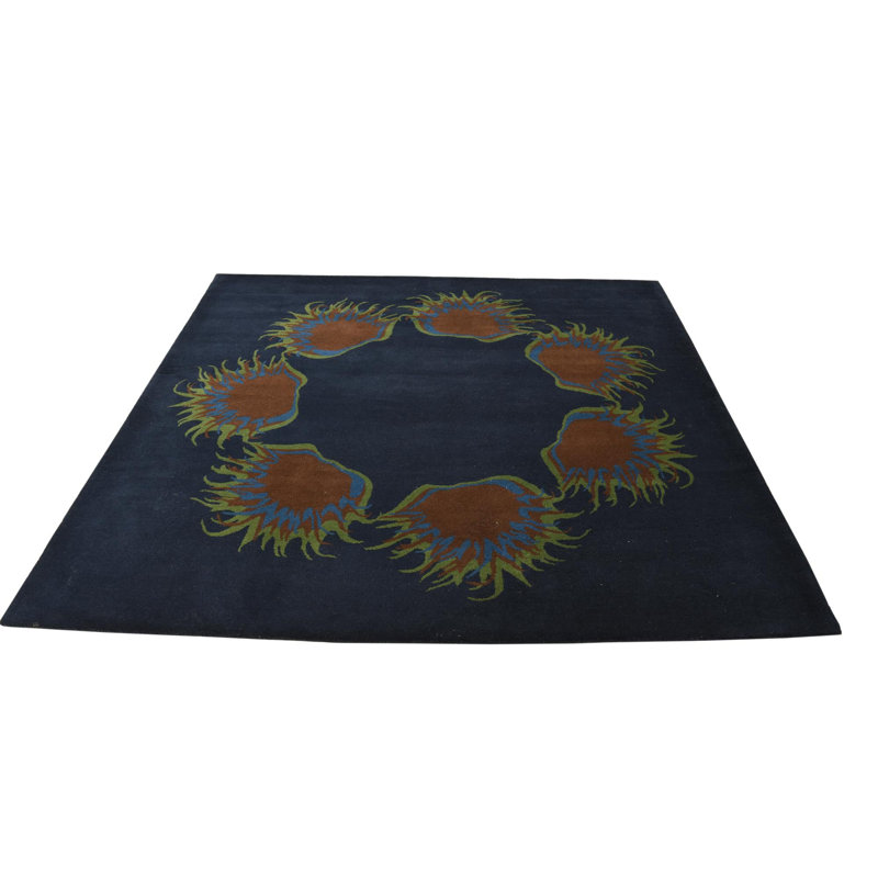 Tapis carré bleu marine Otto