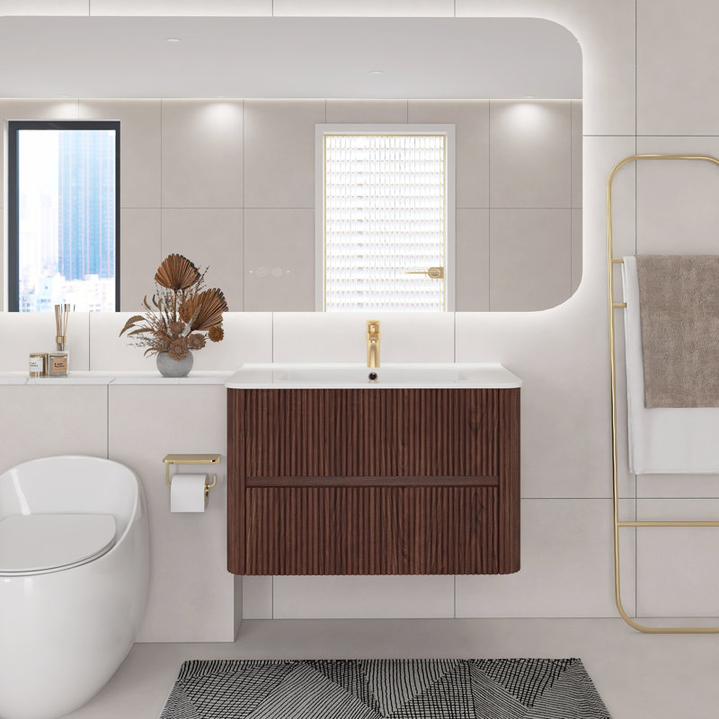 Dorette 29.92'' Single Bathroom Vanity with Ceramic Top